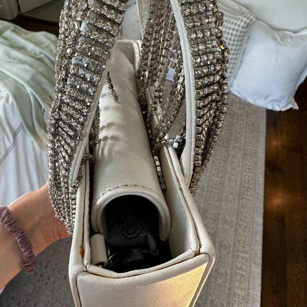KARA crystal embellished white handle bag - Picture 7 of 14